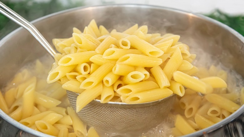 a large pot of pasta