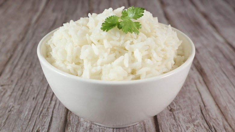 White rice in a bowl