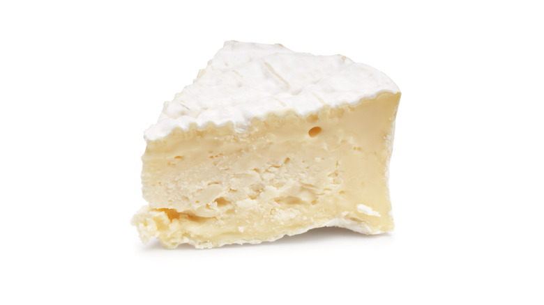 Camembert on a white background