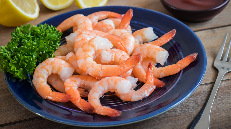 steamed shrimp on a plate