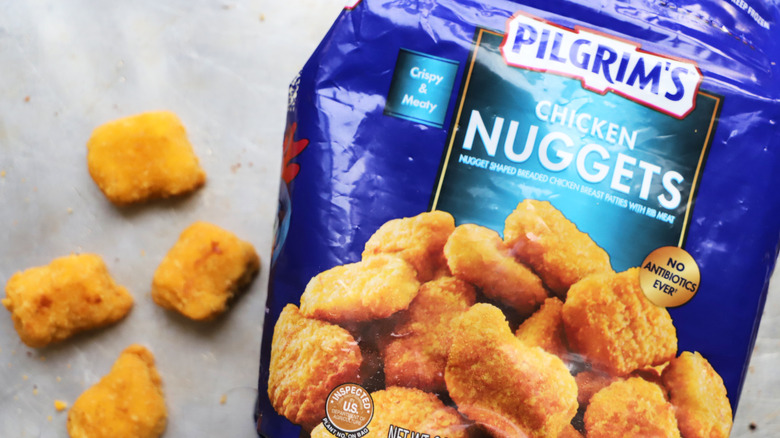Chicken nuggets with bag