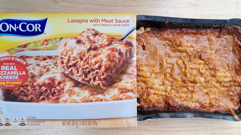 On-Cor lasagna in tray