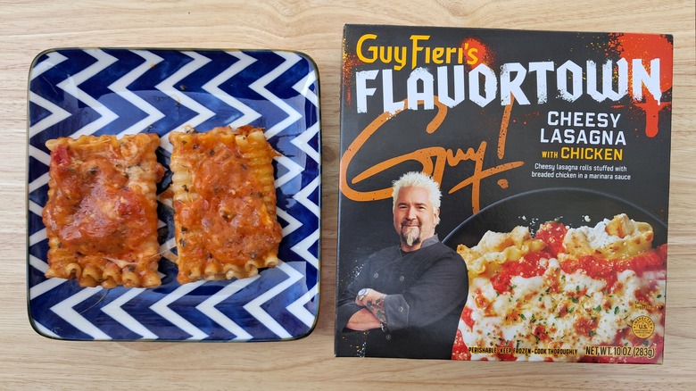 Guy Fieri's lasagna on plate