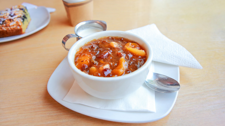 bowl of Scandinavian fruit soup