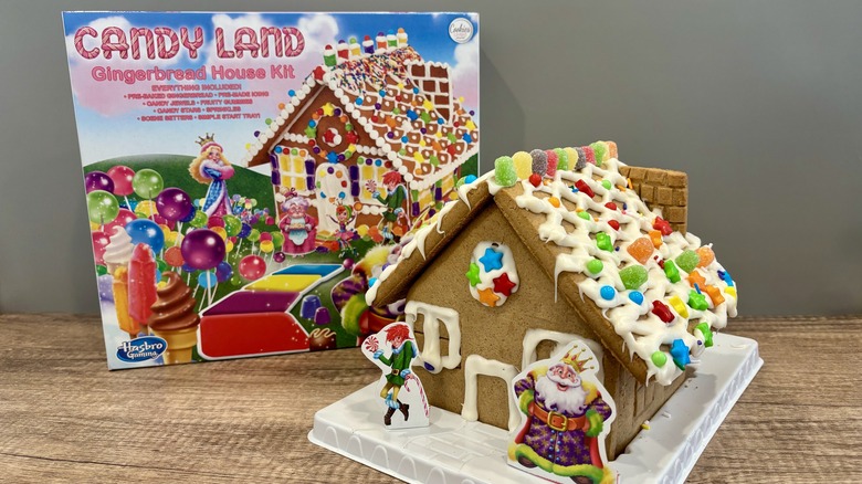 Candy Land Gingerbread House next to the packaging