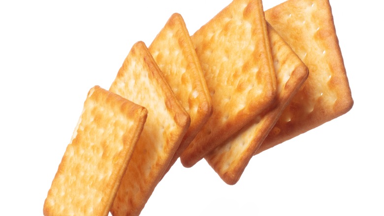 Square crackers floating