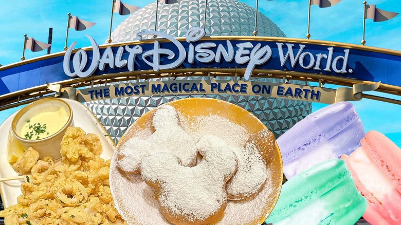 Composite image featuring gluten-free food available at Disney World