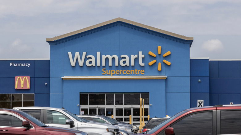 Facade of a Walmart store