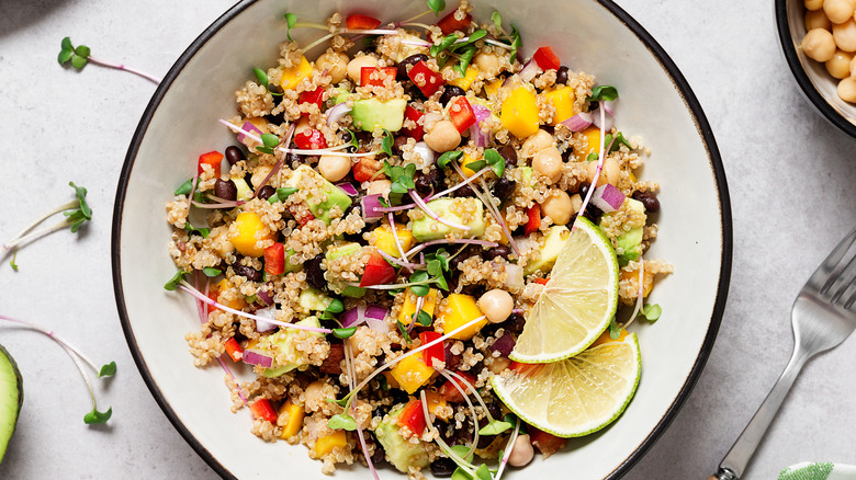 Bowl of quinoa black bean salad 