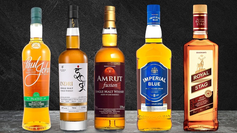 Bottles of Indian whisky