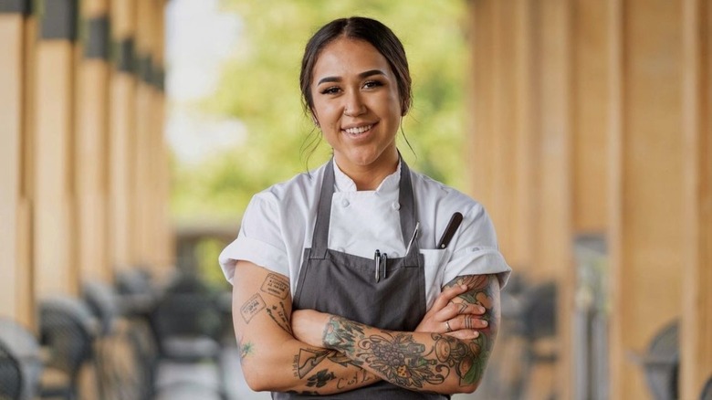 Siobhan Detkavich in chef apron