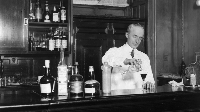 Harry Craddock at Savoy Hotel bar