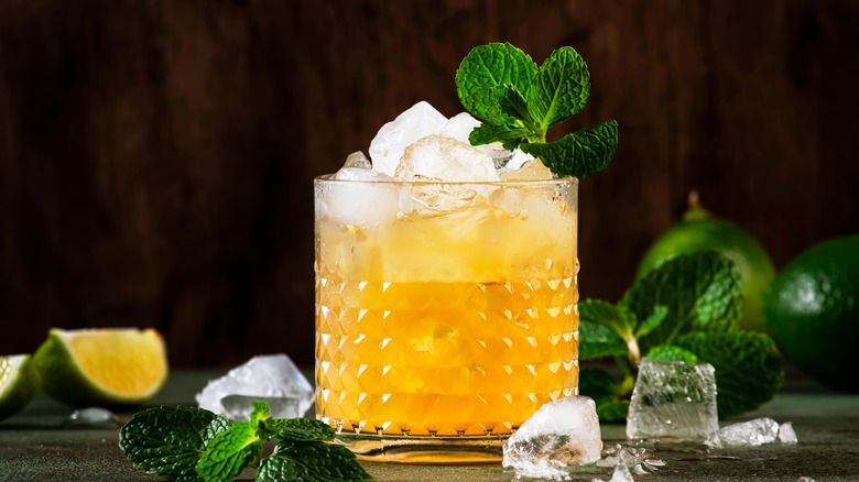 Mai Tai cocktail with mint