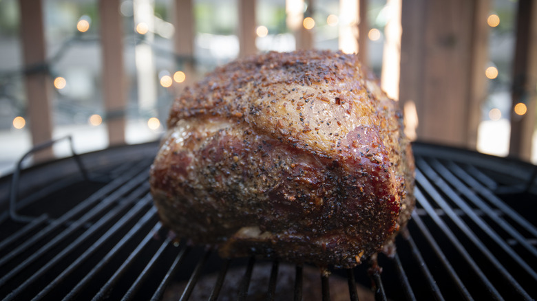 pork butt in smoker 