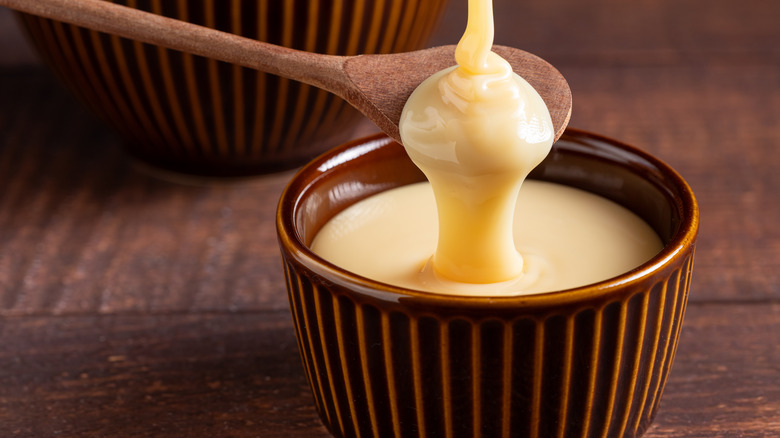 condensed milk in a bowl