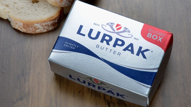 Danish Lurpak butter in carboard package