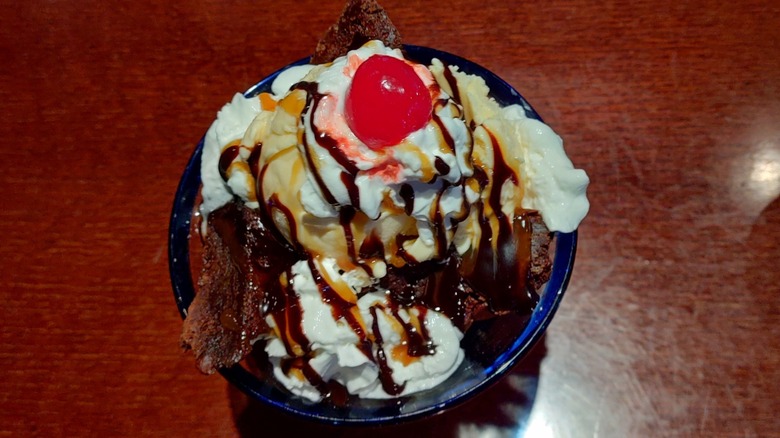 brownie whipped cream dessert