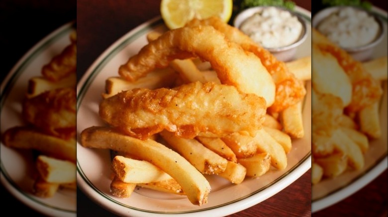 Fish and chips with fries