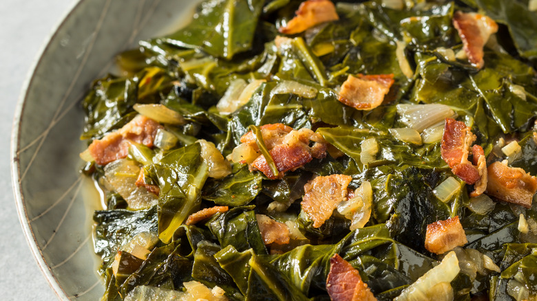 bowl of collard greens