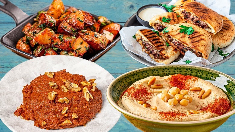 various Lebanese mezze dishes 