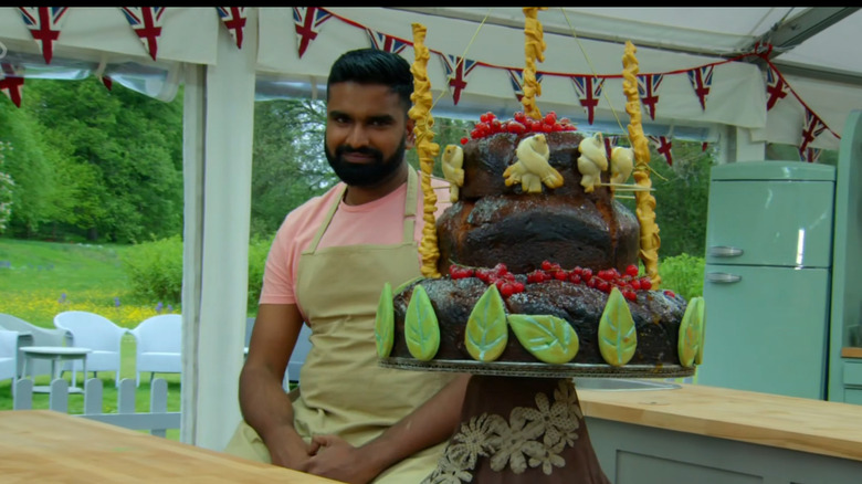 Antony looking pleased at his showstopper bake