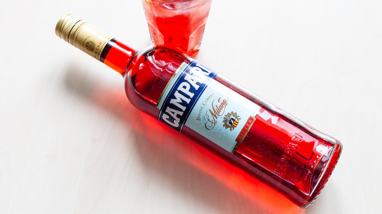 Campari  bottle on side