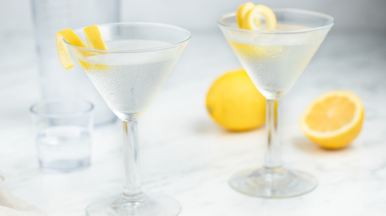 vodka martini with lemon twist