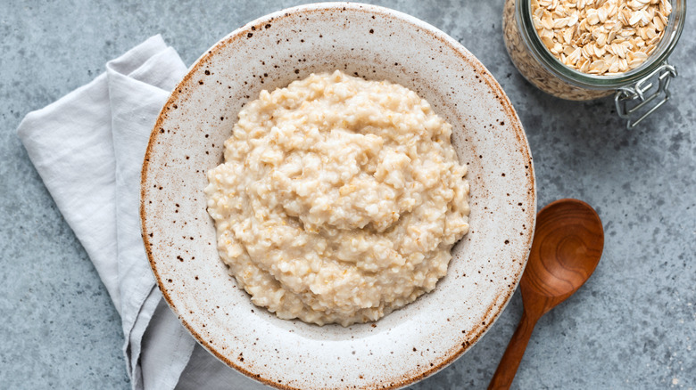 Bowl of plain oatmeal