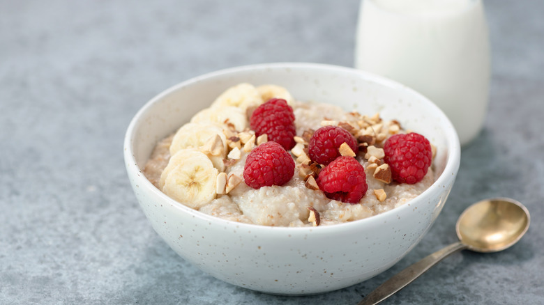 Bowl of oatmeal with fruit