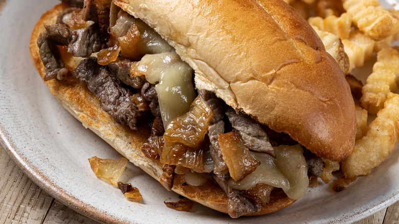 Philly cheesesteak with fries