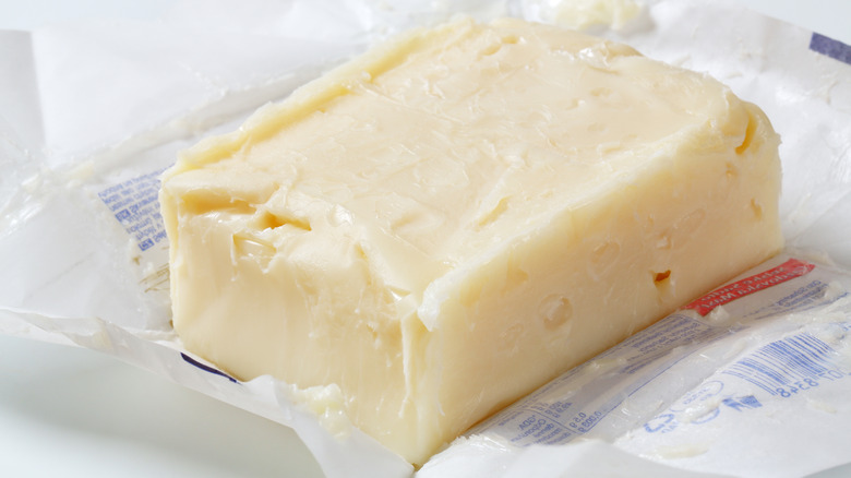 block of lard in wrapper