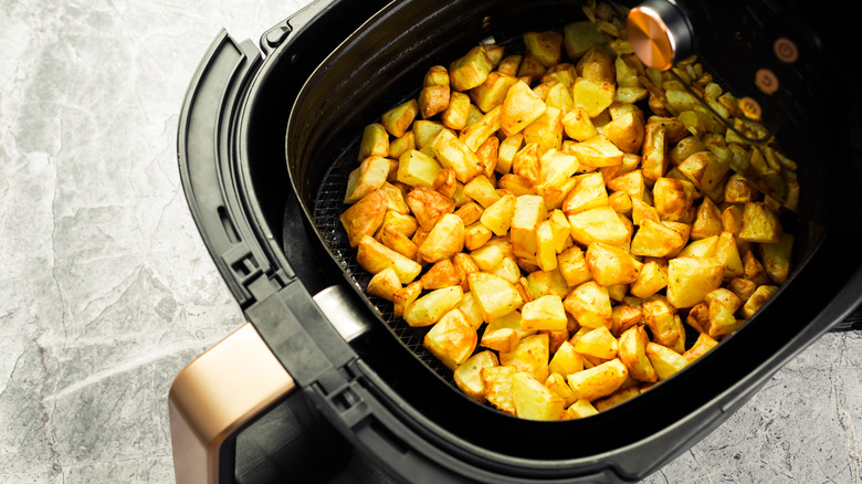 Cubed potatoes in air fryer