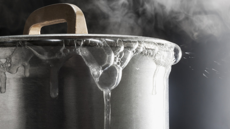 Image of boiling steam bubble from pot