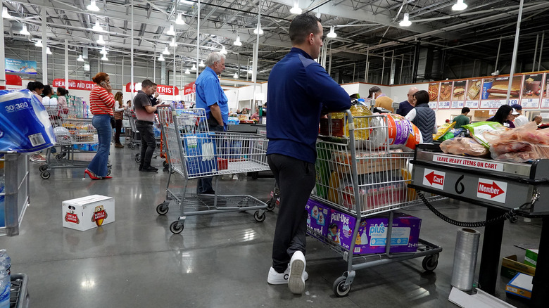 people in line at Costco