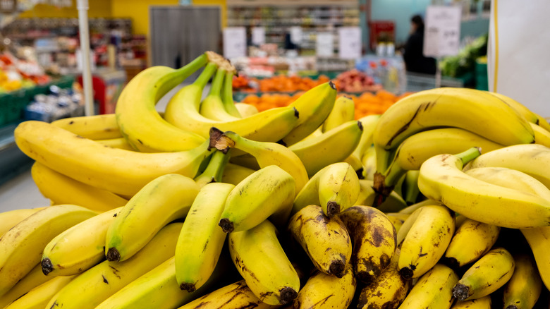 Bananas at grocery store