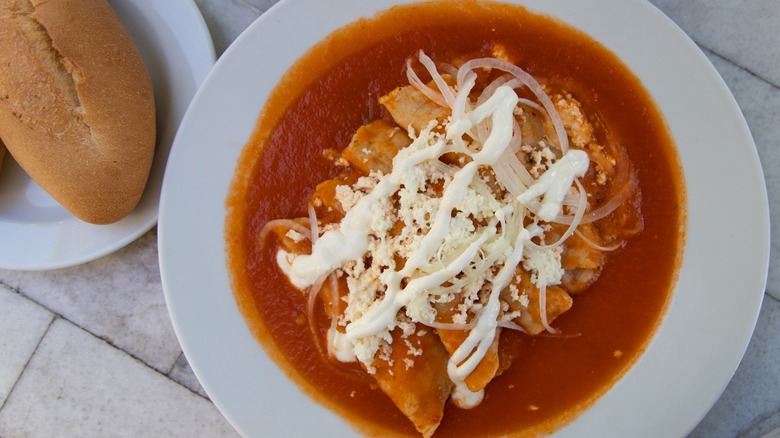 Enchiladas with queso fresco