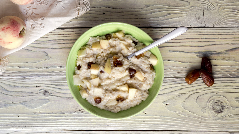 Spoon in oatmeal