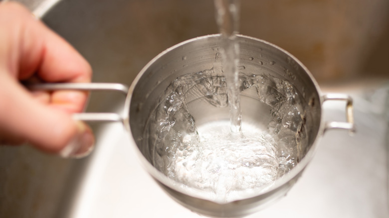 water in measuring cup