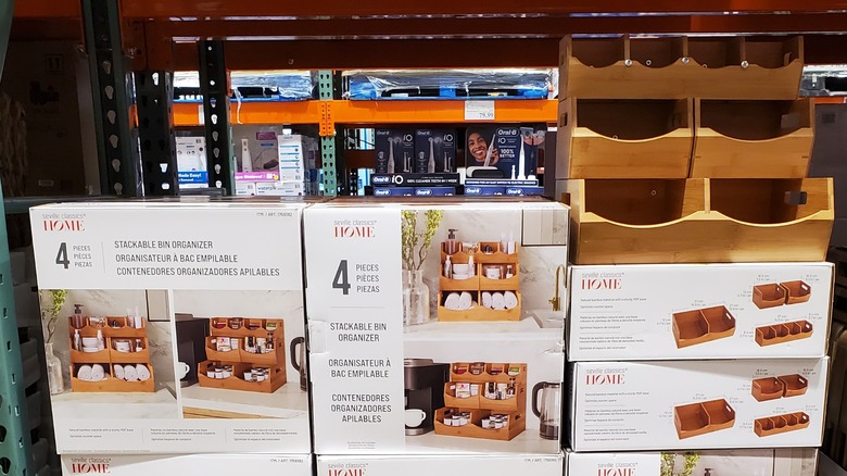 Seville Classics 4-Piece Bamboo Stackable Bin Organizers at Costco