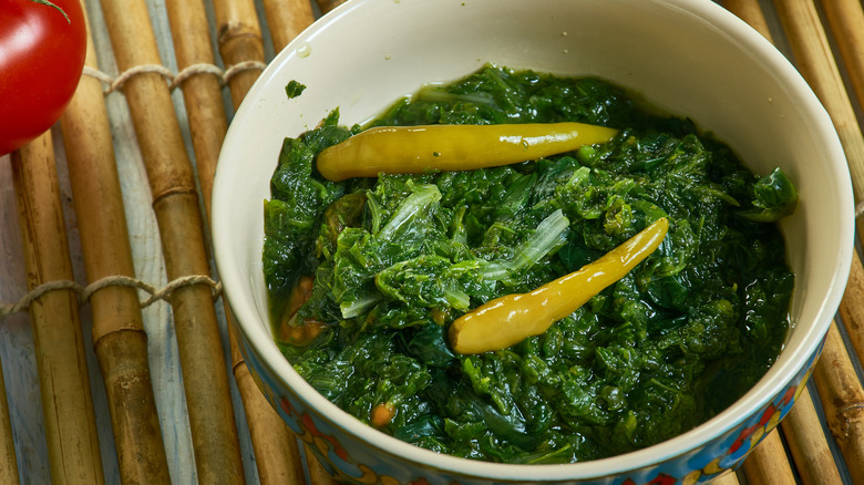 bowl of Trinidadian callaloo