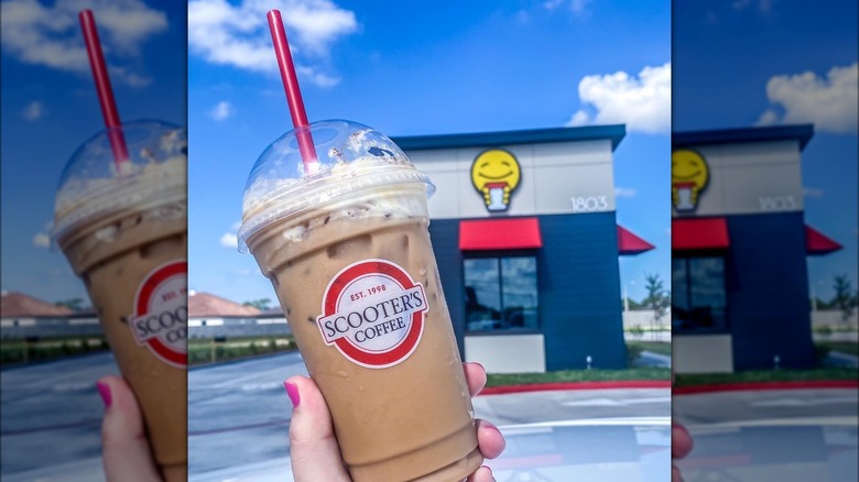 Coffee at drive-thru shop