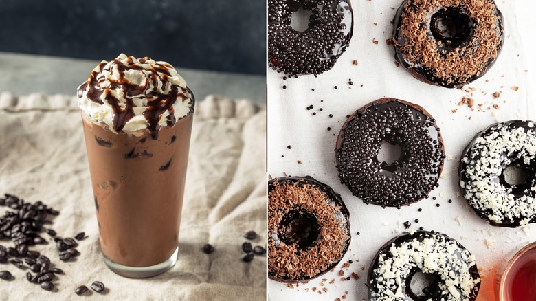 mocha assorted chocolate donuts