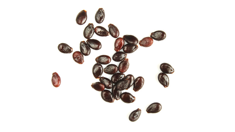 watermelon seeds on white surface