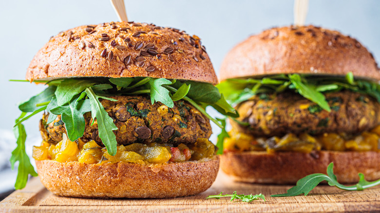 plant based lentil burgers