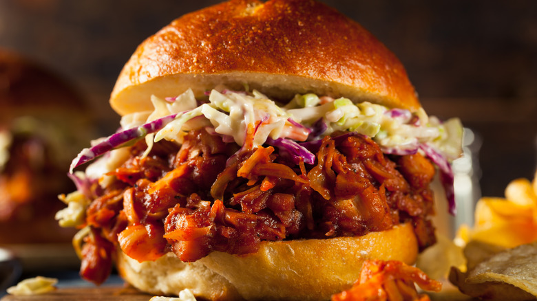 vegan jackfruit barbecue sandwich