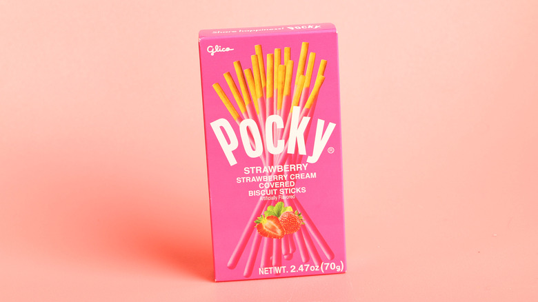 Pink box of Strawberry Pocky