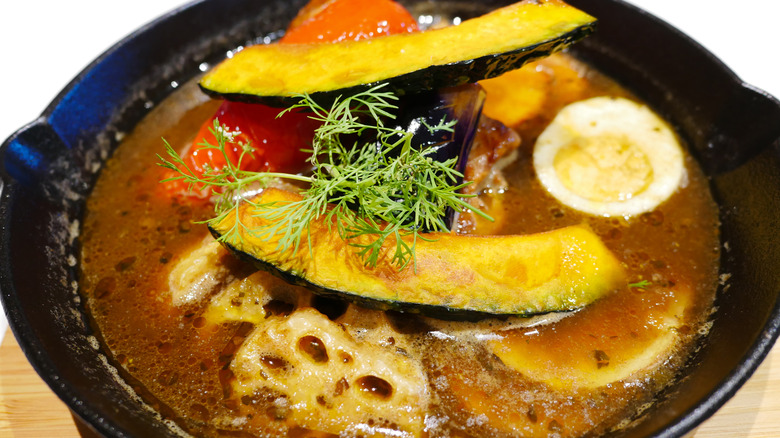 japanese hokkaido soup curry in a bowl