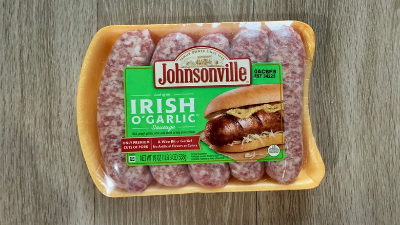 Johnsonville Sausages on table