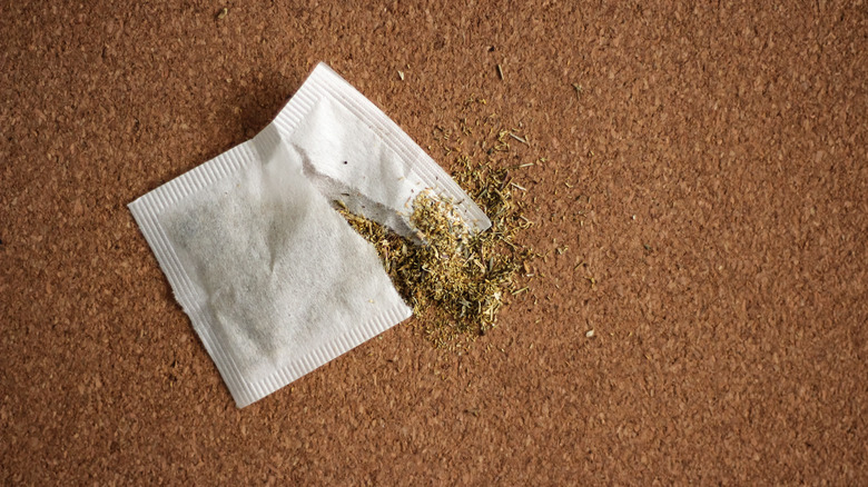 tea sachet open