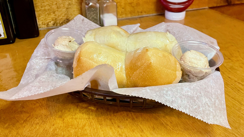 Fresh-baked bread with honey cinnamon butter